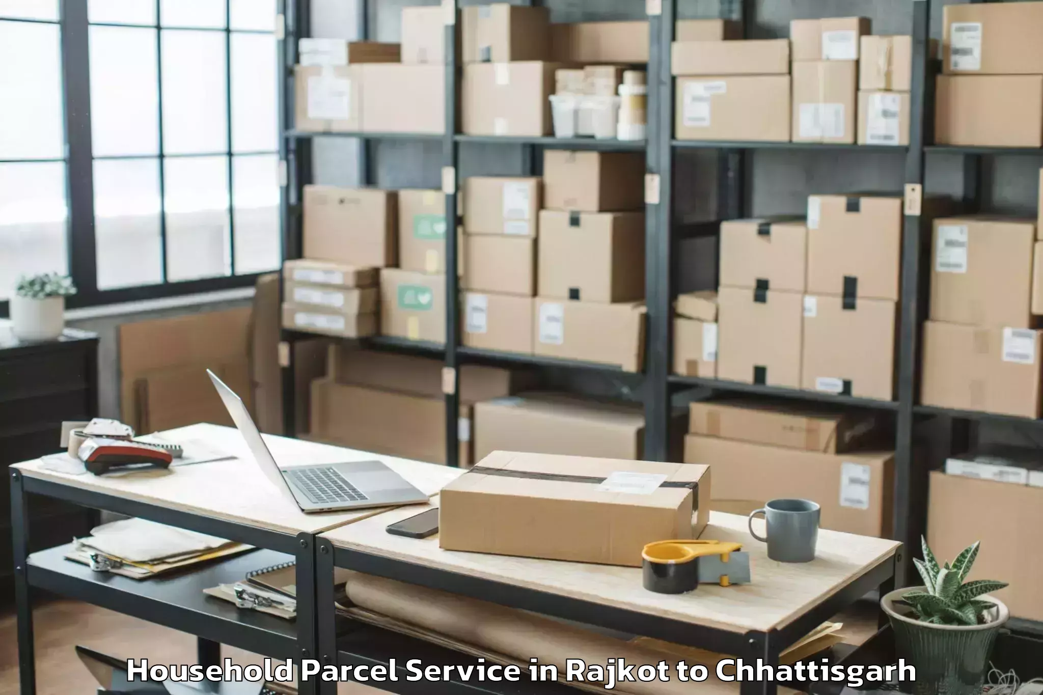 Quality Rajkot to Kalinga University Raipur Household Parcel